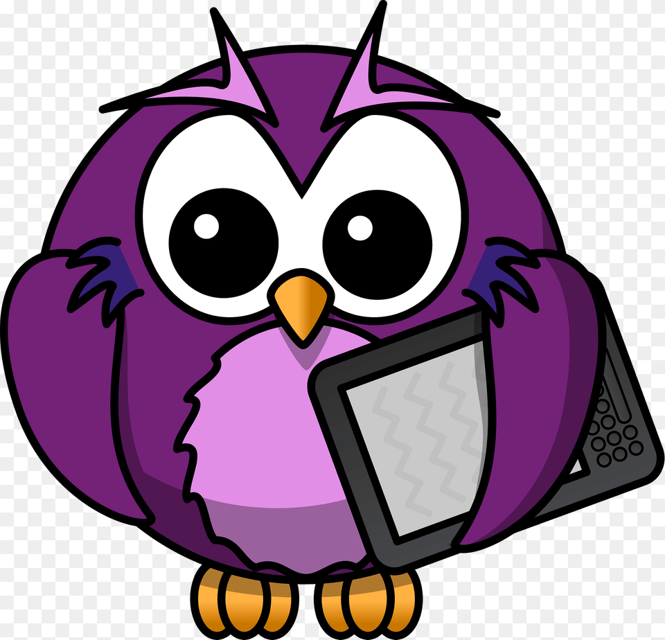 Owl With Book Clipart, Purple, Ammunition, Grenade, Weapon Png Image
