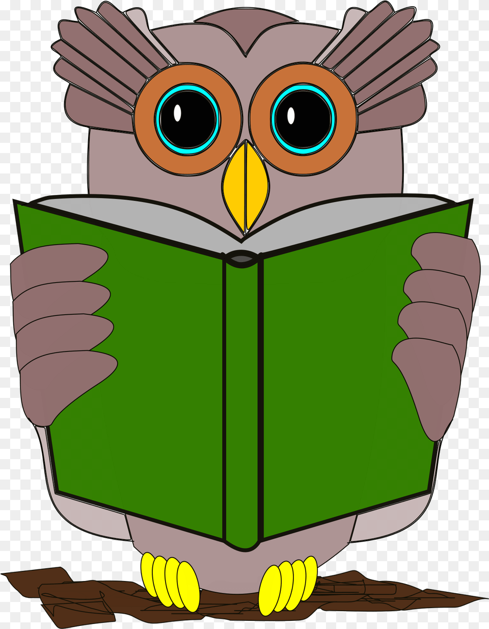 Owl With Book Clipart Svg Freeuse Library Clipart Animal Book Gif, Person, Reading, Dynamite, Weapon Png