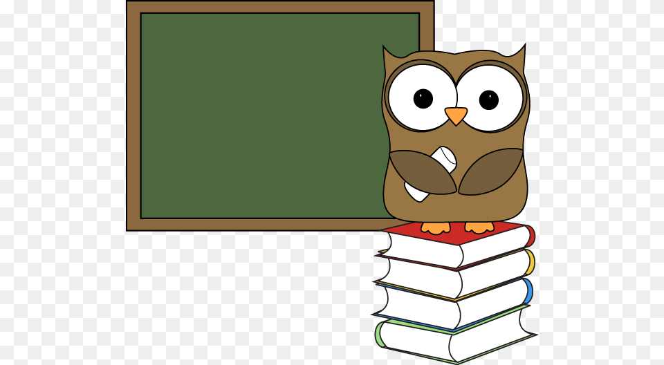Owl With Books And Chalkboard Clip Art Regrouping Addition Concept, Book, Publication, Blackboard, Face Png Image