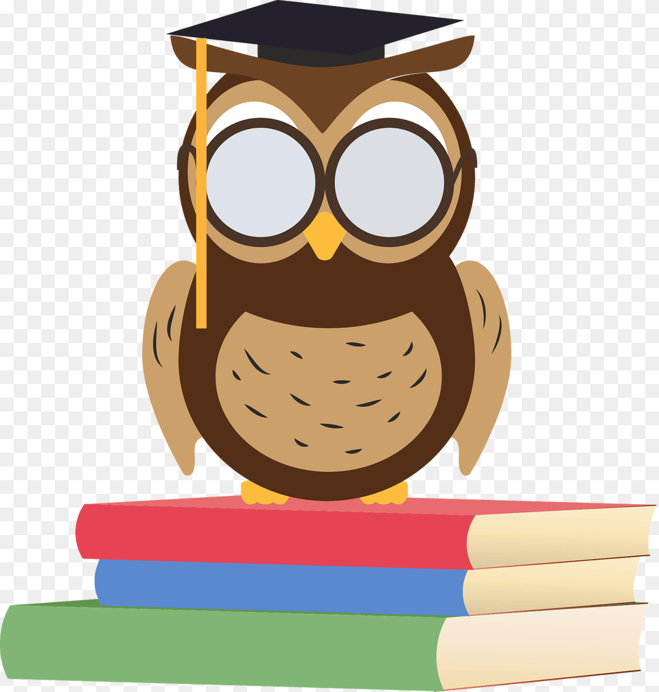 Owl With Books Clipart, People, Person, Graduation, Face Free Png Download