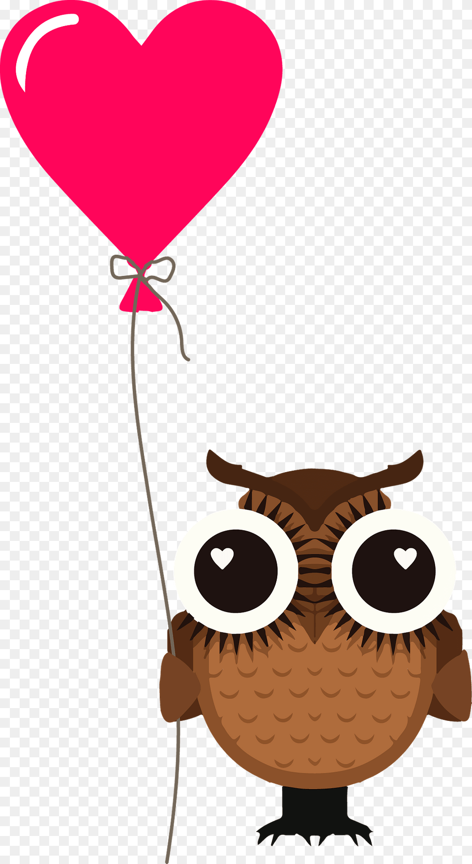 Owl With Heart Balloon Clipart, Animal, Fish, Sea Life, Shark Png