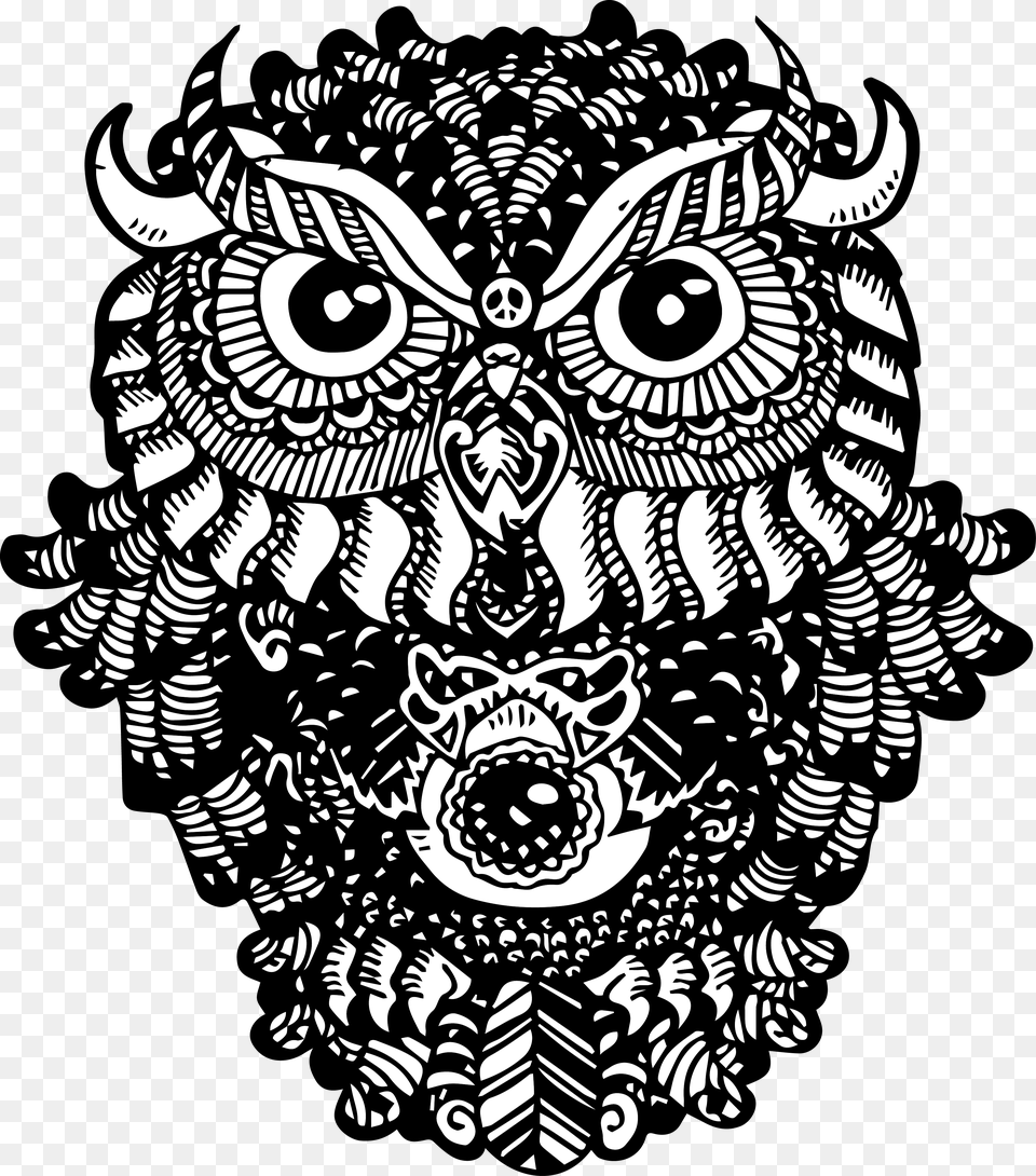 Owl Zentangle This Is My First Zentangle Style Download, Art, Doodle, Drawing, Animal Free Transparent Png
