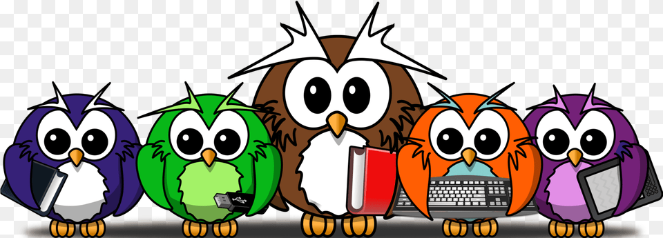 Owlfictional Characterbeak Owls In A Line Cartoon, Book, Comics, Publication, Baby Png Image