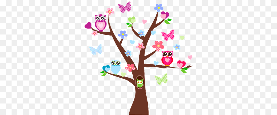 Owls In A Tree Transparent Owls In A Tree Images, Flower, Plant, Art, Animal Png Image