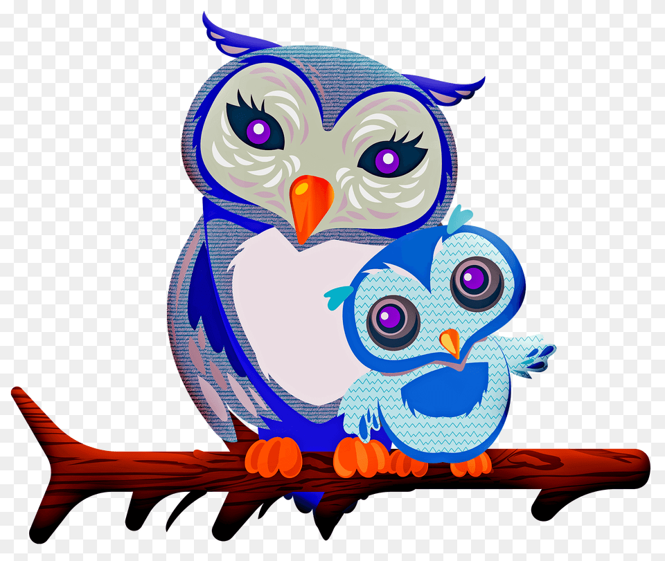 Owls On Branch Clipart, Art, Animal, Fish, Sea Life Free Png