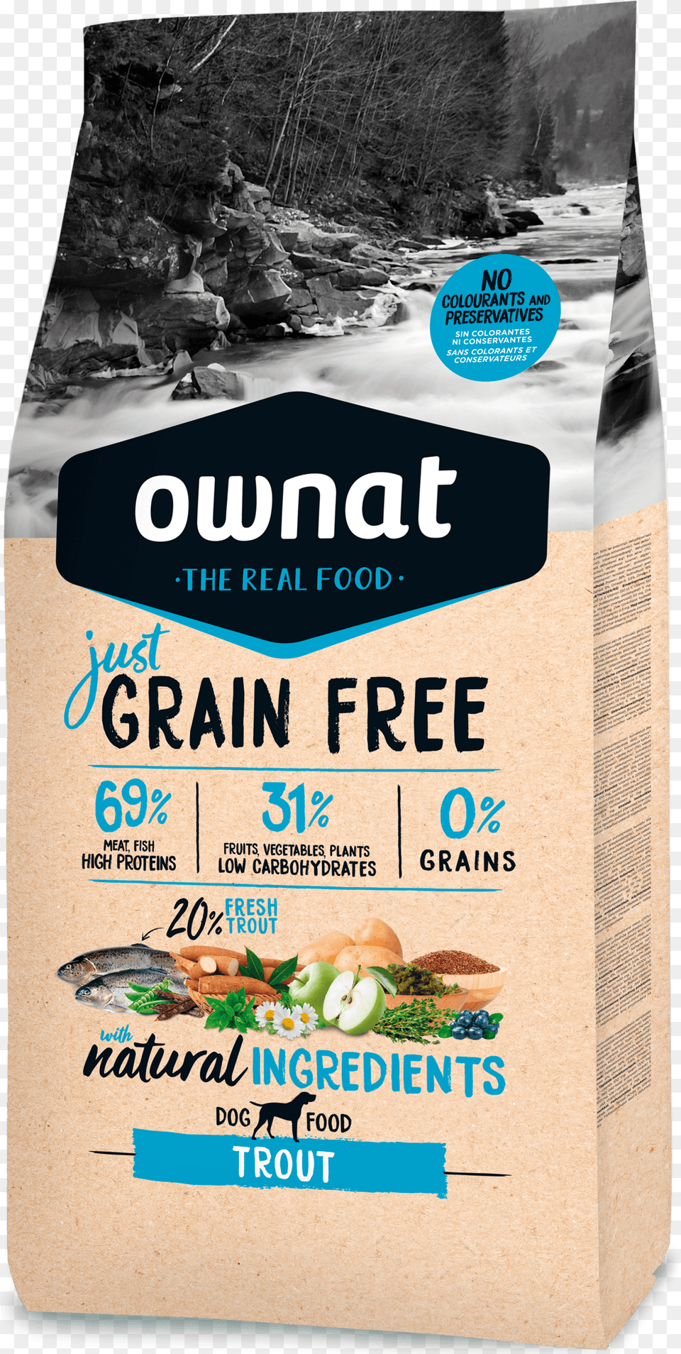 Ownat Grain Dog Food, Advertisement, Poster, Animal, Fish Png Image