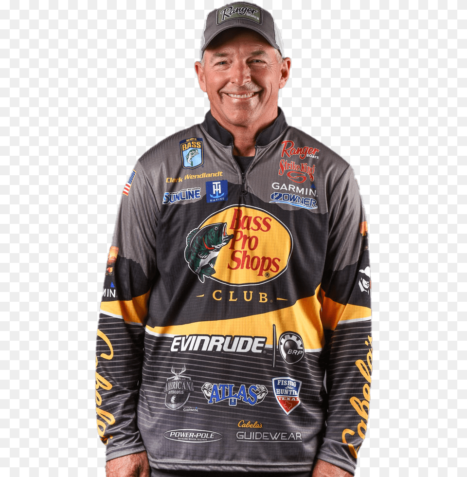 Owner Hooks Bass Game Sponsor, Shirt, Clothing, Person, Man Free Transparent Png
