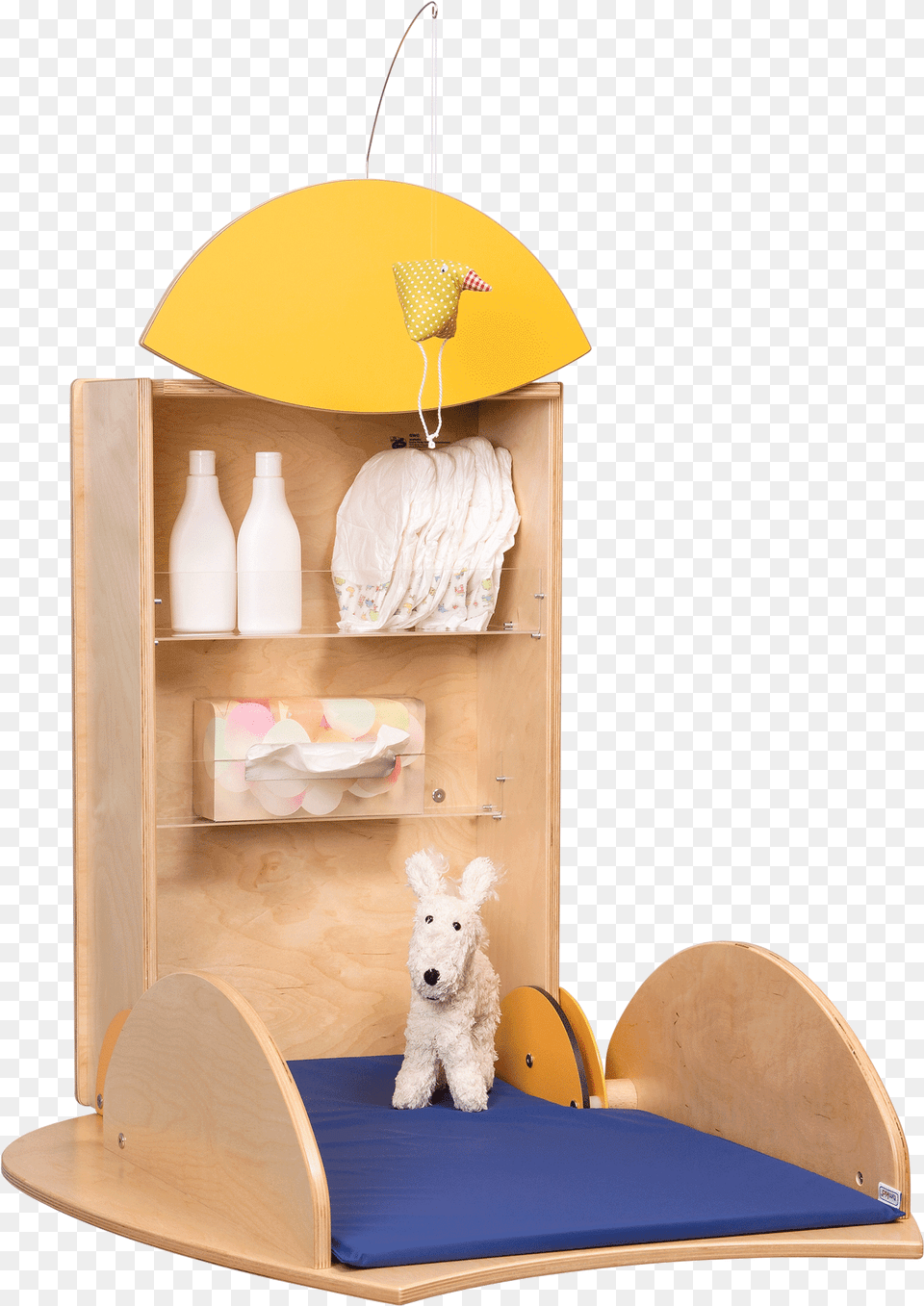 Owo Birch Top Yellow Changing Table, Furniture, Wood, Plywood, Cabinet Free Png