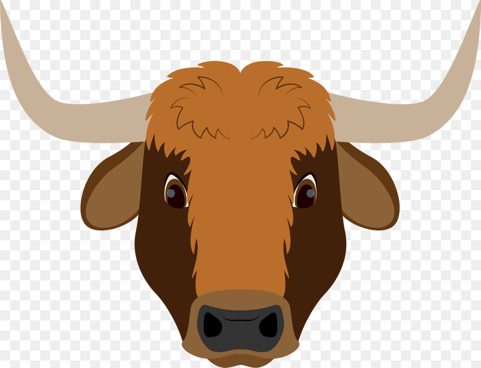Ox Face Clipart, Animal, Mammal, Longhorn, Livestock Free Transparent Png