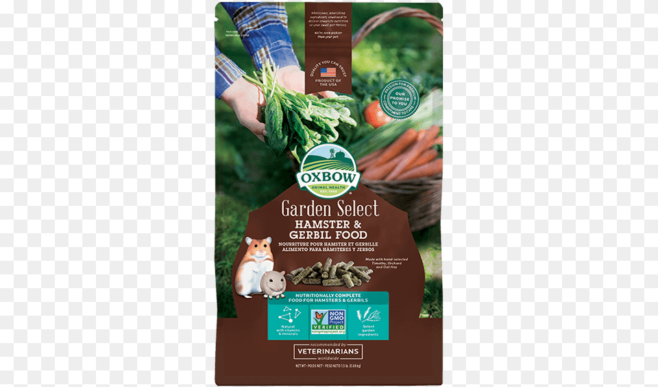 Oxbow Garden Select Hamster Amp Gerbil Food Oxbow Garden Select Hamster Amp Gerbil, Advertisement, Poster, Person Free Png Download