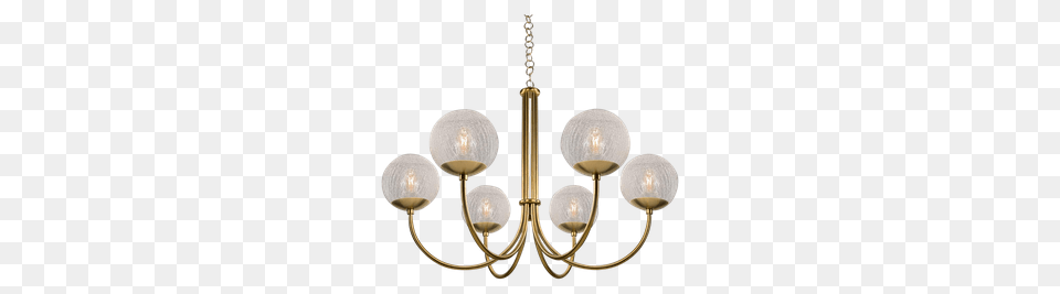 Oxford Brushed Brass Arm Cracked Glass Globes Pendant Light, Chandelier, Lamp Free Transparent Png