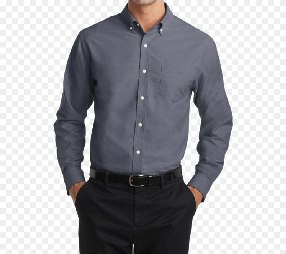 Oxford Button Down Shirt Port Authority Superpro Oxford Shirt, Clothing, Dress Shirt, Long Sleeve, Sleeve Free Png