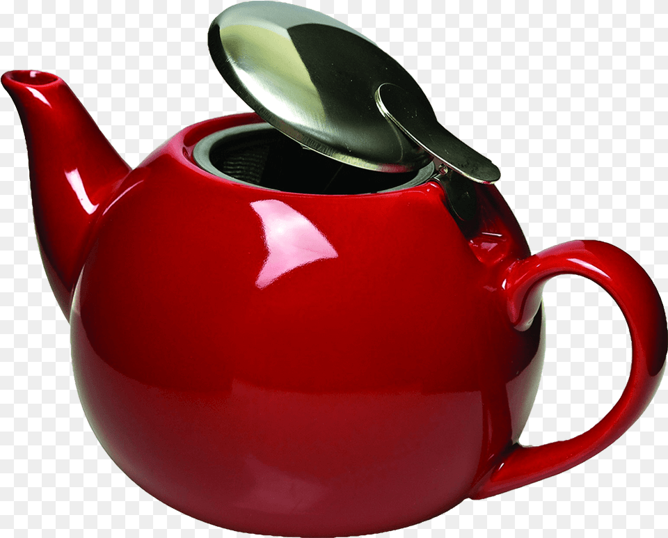 Oxford Ceramic Teapot Side View With Lid Open Teapot, Cookware, Pot, Pottery Png Image