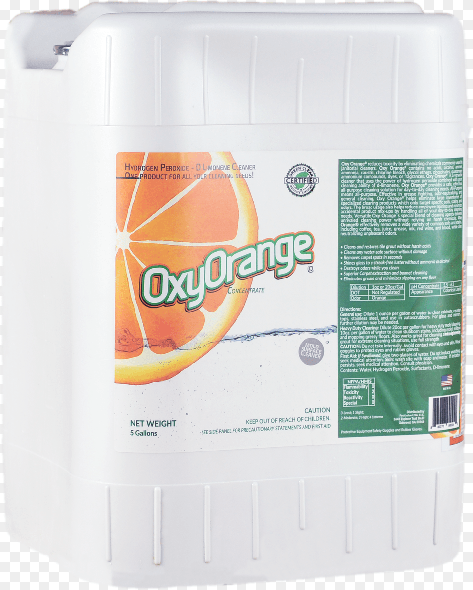 Oxy Orange 5 Gallons Concentrate Stain, Jug, Water Jug, Can, Tin Png Image