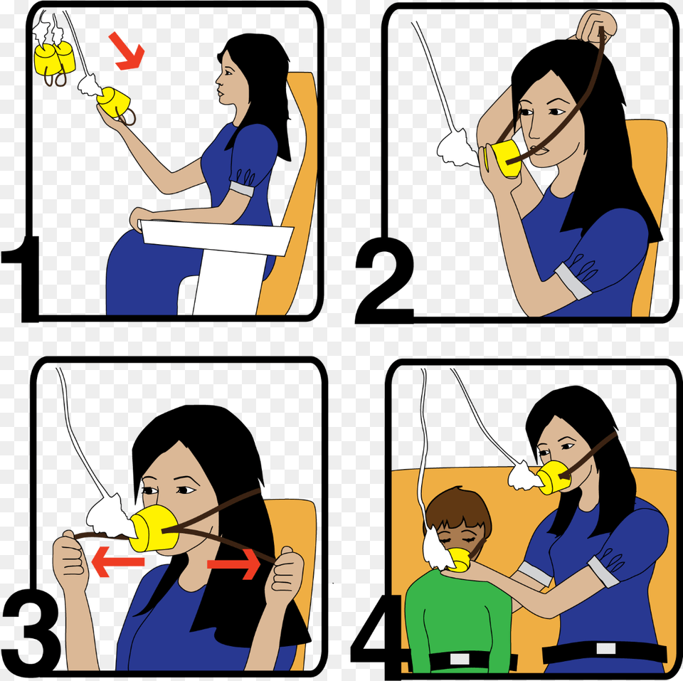 Oxygen Mask Airplane Oxygen Mask Clipart, Adult, Female, Person, Woman Png Image