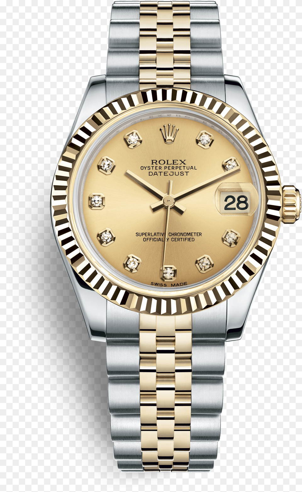 Oyster 31 Mm Oystersteel And Yellow Gold Rolex Datejust, Arm, Body Part, Person, Wristwatch Free Png