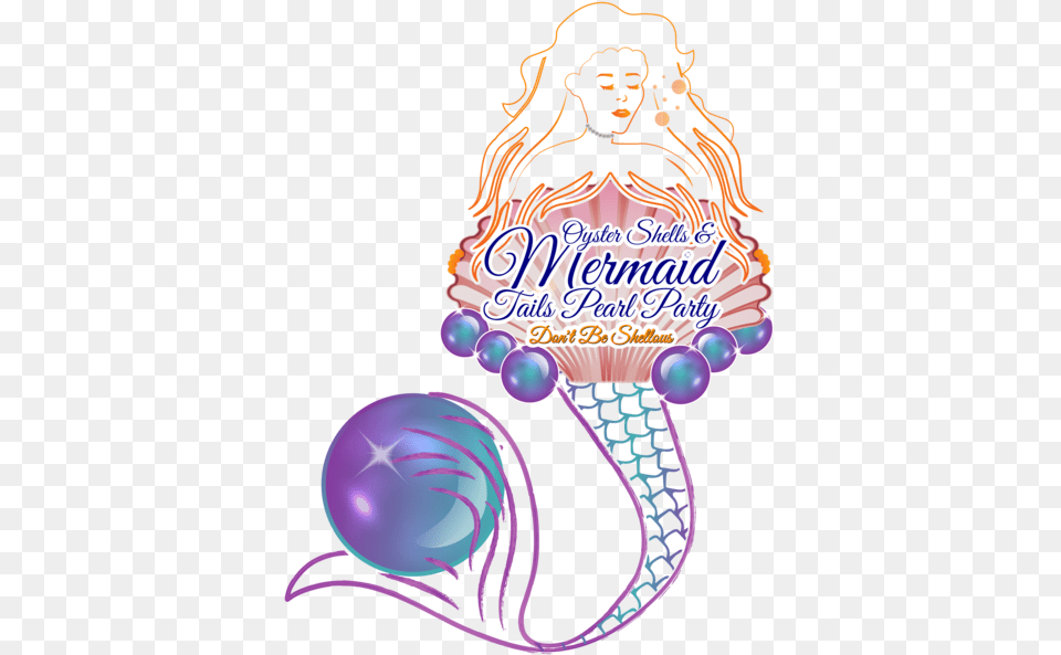 Oyster Shells And Mermaid Tails Pearl Party Mermaid With A Pearl, Purple, Adult, Person, Woman Free Png