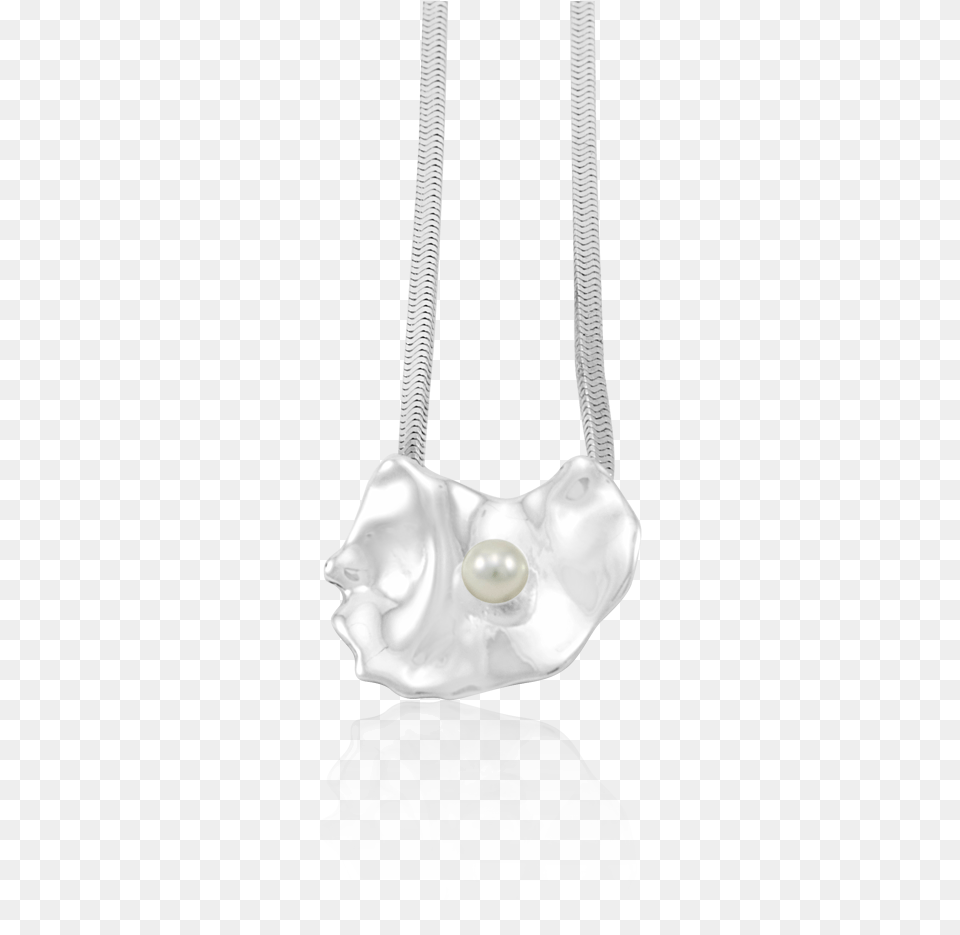 Oyster With White Pearl Pendant Small Chain, Accessories, Bag, Handbag, Jewelry Free Png