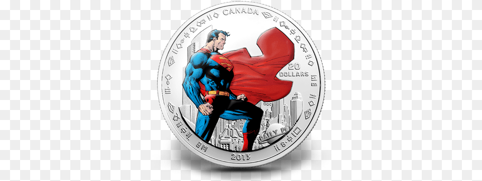 Oz 20 Fine Silver Coin 2013 Superman Silver Coin, Adult, Male, Man, Person Free Png Download