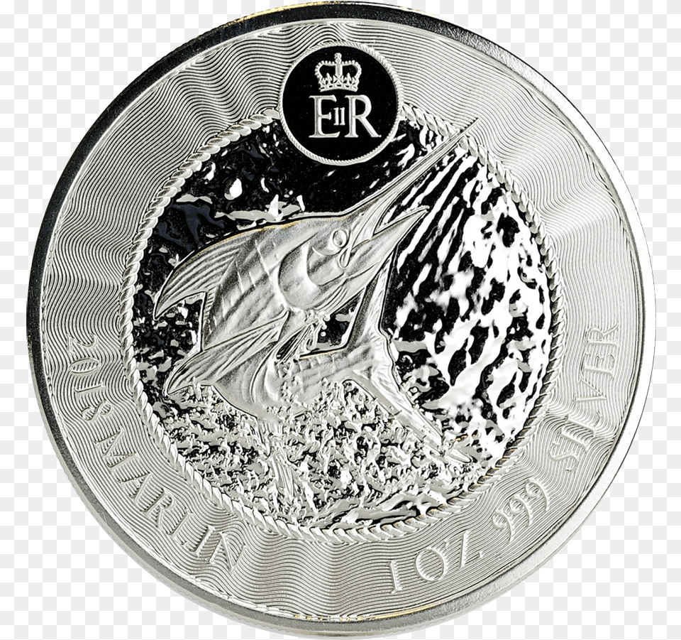 Oz Cayman Islands Marlin Silver Coin 2019, Plate Png