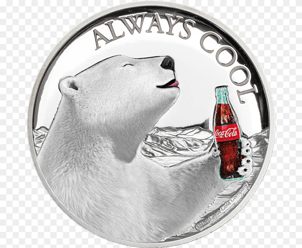 Oz Coca Cola Silver Polar Bear Coin 2019 Td Precious Coca Cola Polar Bear 1960s, Beverage, Soda, Coke Png