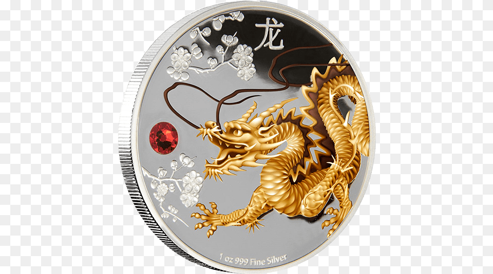 Oz Dragon Coin Silver Feng Shui, Gold Free Transparent Png