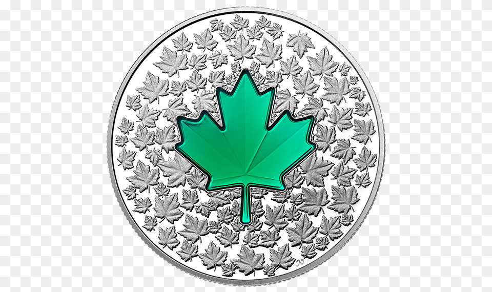 Oz Fine Silver Coin, Leaf, Maple Leaf, Plant, Tree Png