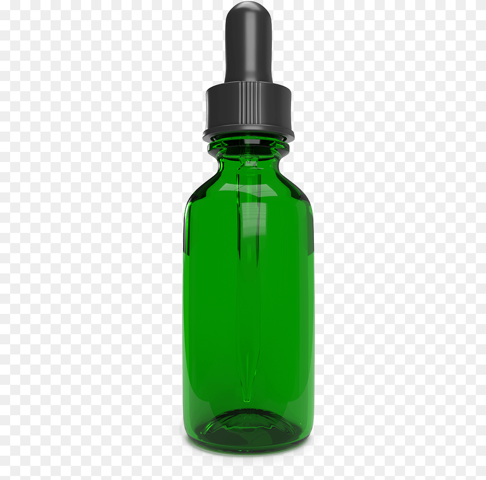 Oz Green Glass Dropper Bottle Glass Bottle, Shaker, Water Bottle Free Png Download