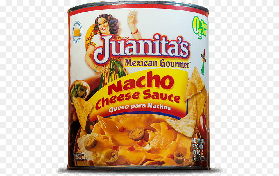 Oz Juanita39s Foods Nacho Cheese Sauce 15 Oz Can, Snack, Food, Adult, Person Free Png Download