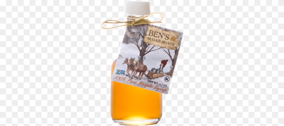 Oz Maple Syrup Glass Nip Bottle With Handle Bottle, Food, Seasoning, Person, Animal Png Image