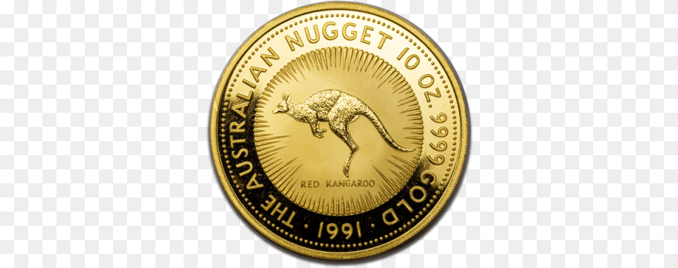 Oz Nugget Kangaroo Gold 1991 Coin, Animal, Lizard, Money, Reptile Png