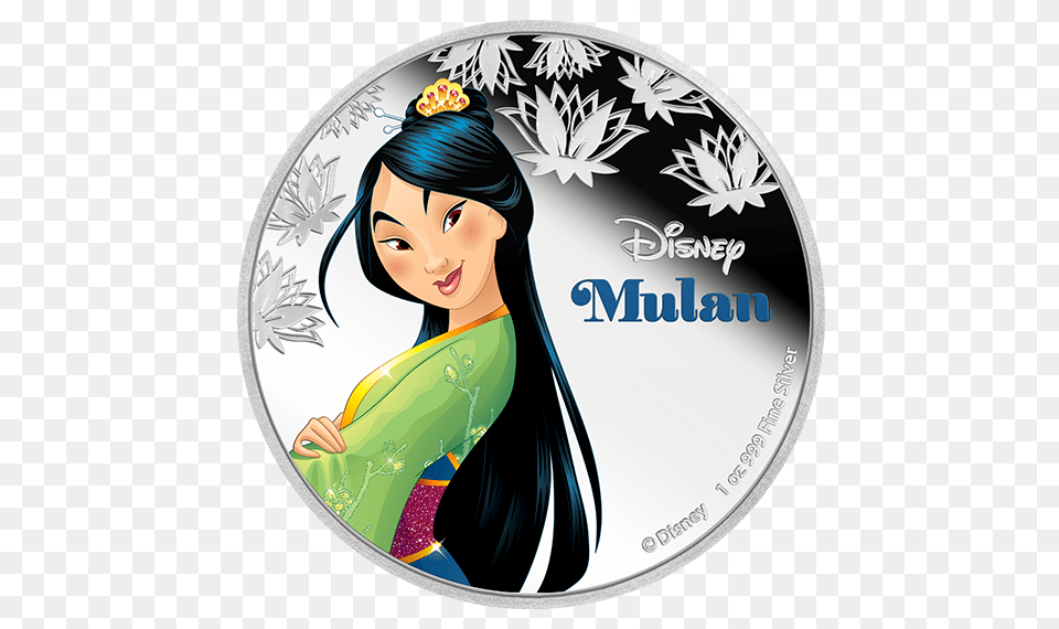 Oz Pure Silver Coin Disney Princess Mulan, Adult, Female, Person, Woman Png Image
