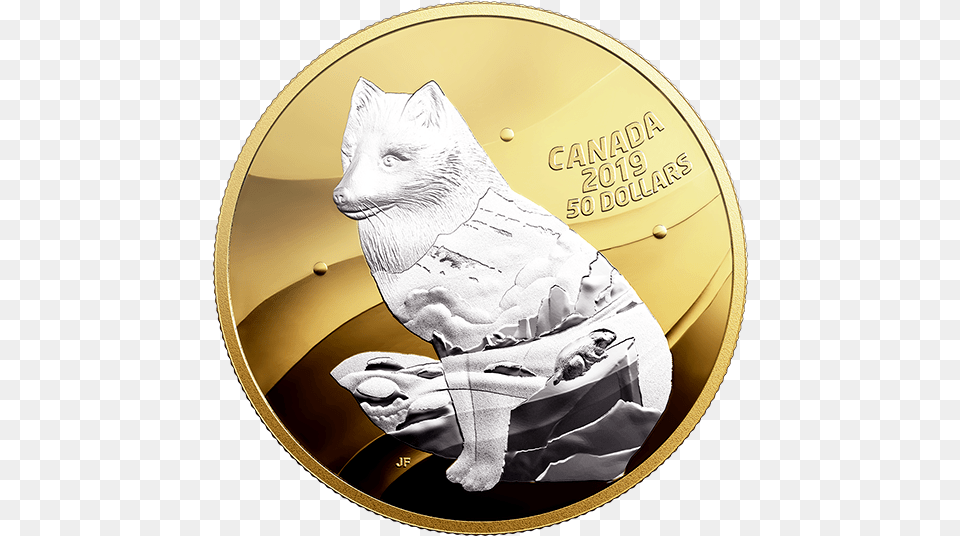 Oz Pure Silver Gold Plated Coin Inner Nature Arctic Fox Arctic Fox, Animal, Cat, Mammal, Pet Free Png