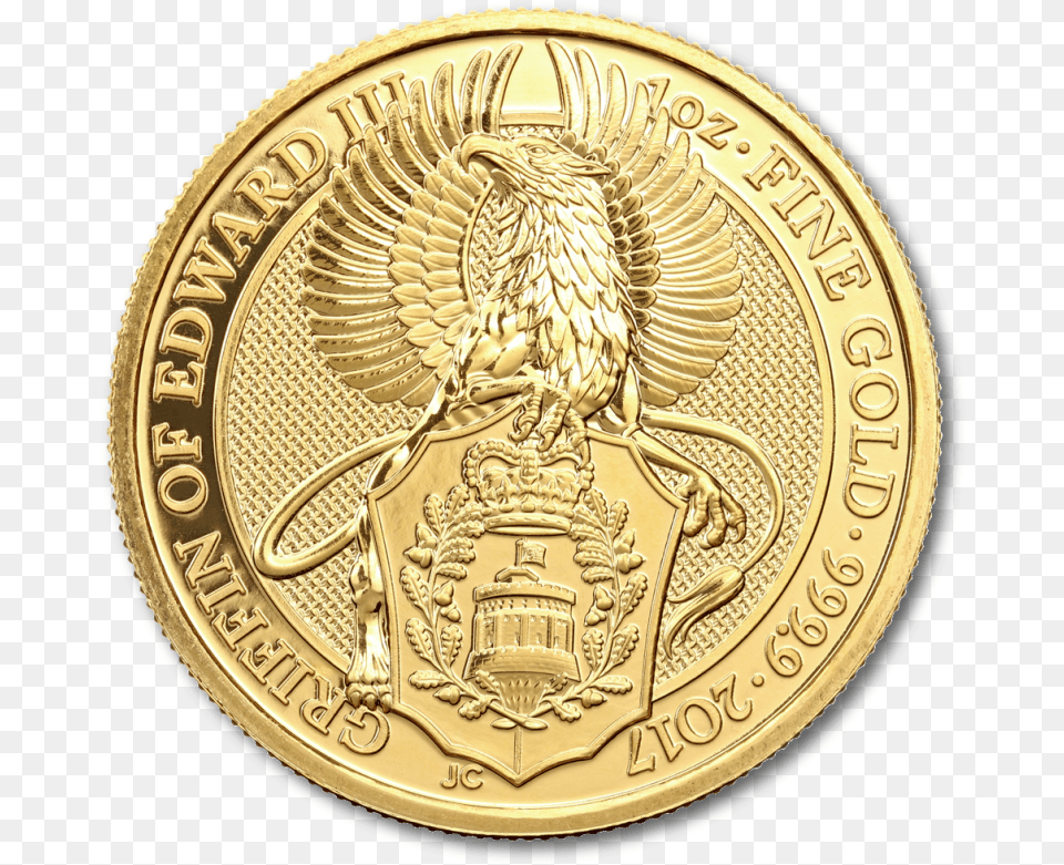 Oz Queen S Beasts Griffin Moneta Zolotaya, Gold, Coin, Money Png Image