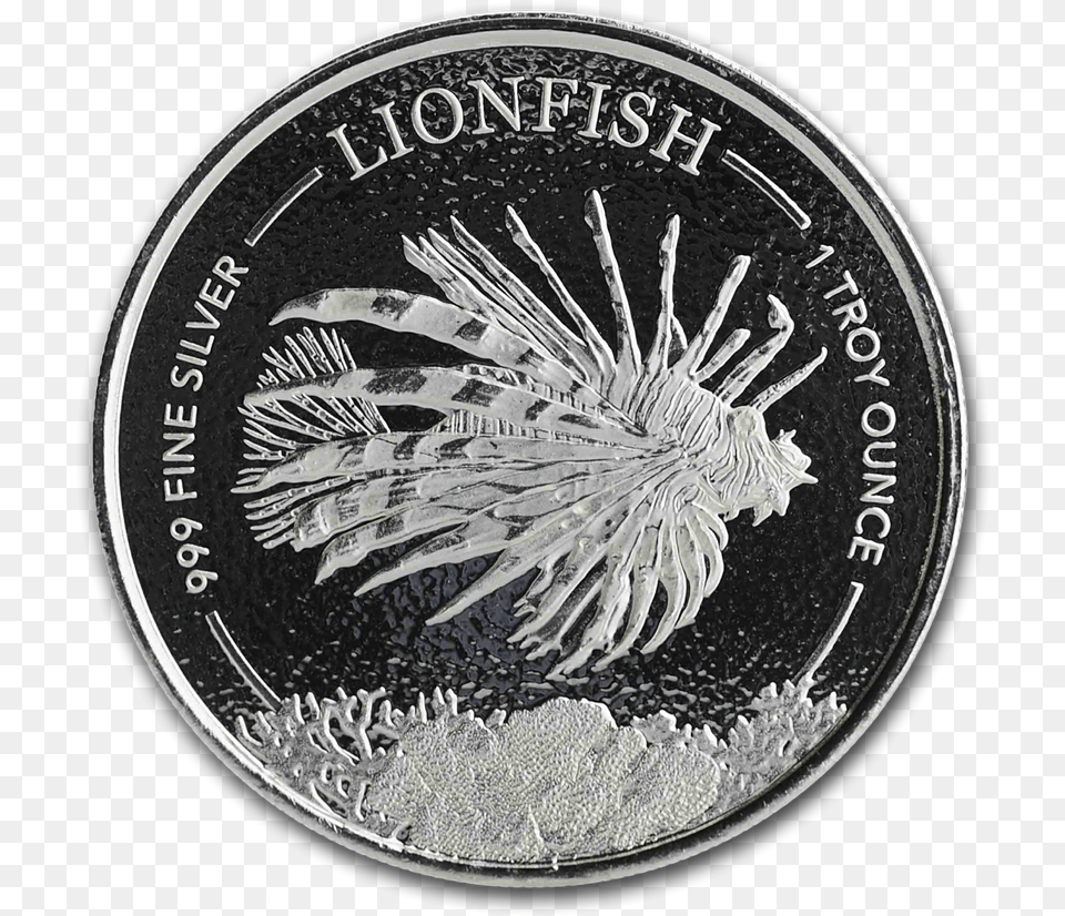 Oz Silver Lionfish 2019, Coin, Money Png Image