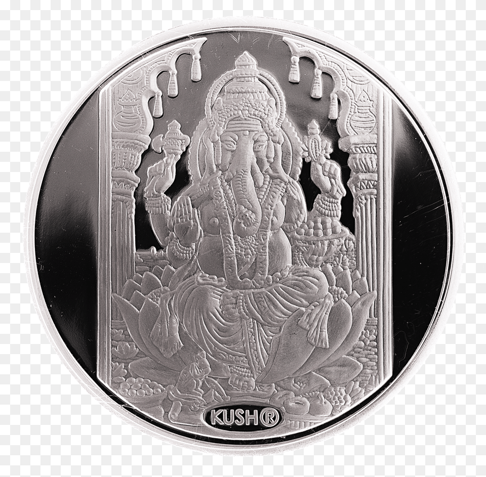 Oz Silver Round Ganesha Coin, Money, Person Free Png Download