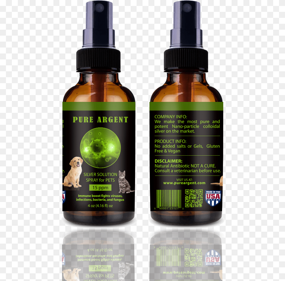 Oz Silver Solution Topical Mist Spray For Pets U2013 Pure Apple Seed Oil, Herbal, Plant, Herbs, Bottle Free Png