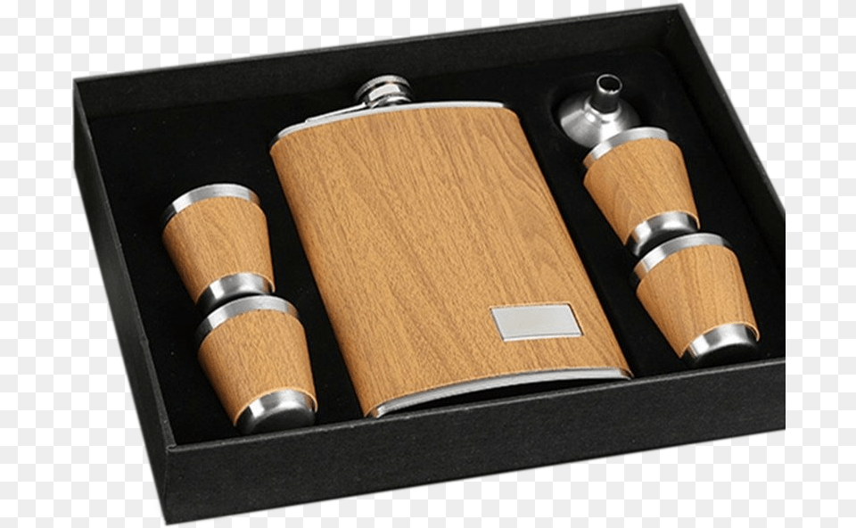 Oz Stainless Steel Wood Grain Hip Flask Set Hip Flask Free Png