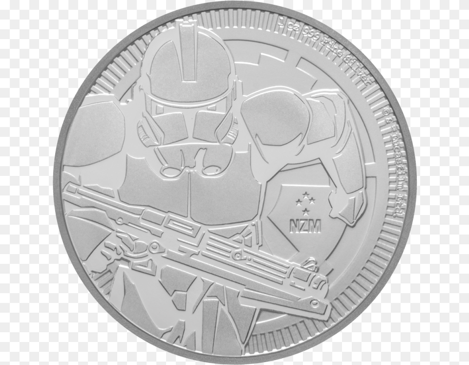 Oz Star Wars The Clone Trooper 2019 Niue 1 Oz Silver 2 Star Wars Clone Trooper Bu, Coin, Money, Machine, Wheel Png