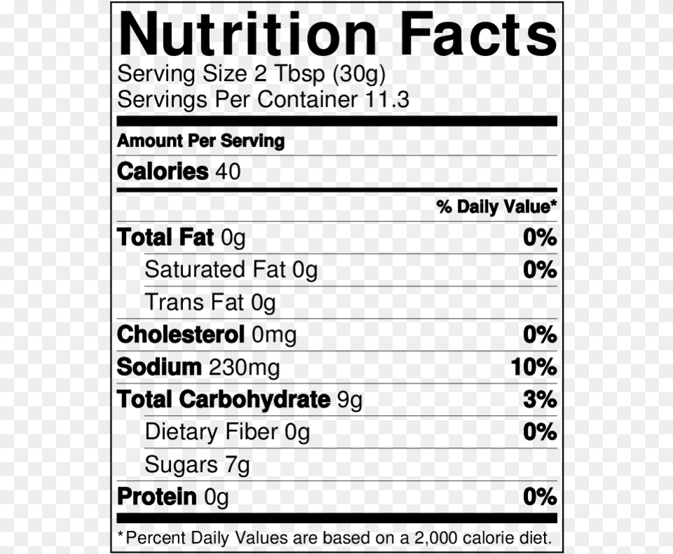 Oz Sweet Reggae Sauce Dairy Nutrition Facts, Gray Free Transparent Png
