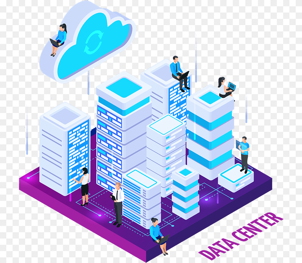 Ozcart Hosting Main Image Showing Servers And Staff Data Center, City, Urban, Metropolis, Person Free Png