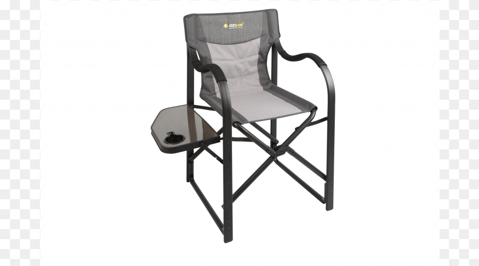 Oztrail Directors Vista Chair With Side Table Table, Canvas, Furniture Free Transparent Png