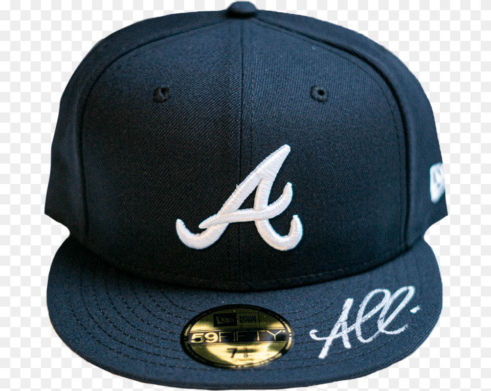 Ozzie Albies Autographed Navy U0026 White Braves Hat New Era, Baseball Cap, Cap, Clothing Free Png Download
