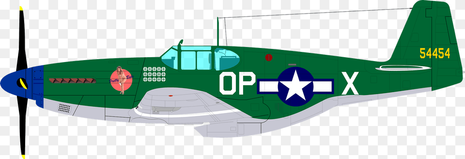 P 51 B Clipart, Aircraft, Airplane, Transportation, Vehicle Png Image