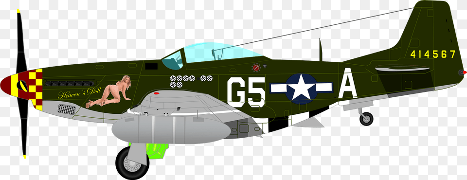 P 51 D 3 Clipart, Aircraft, Airplane, Transportation, Vehicle Free Transparent Png