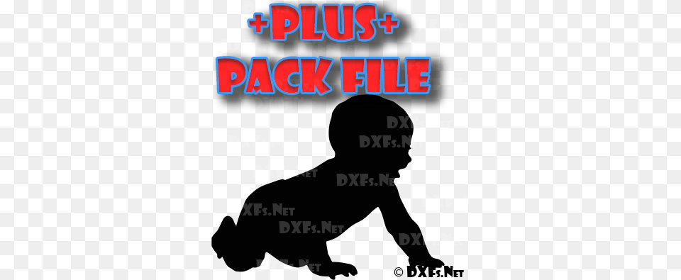 P Crawling Baby Silhouette Design For Cnc Cutting Infant, Text, Advertisement, Poster Png Image