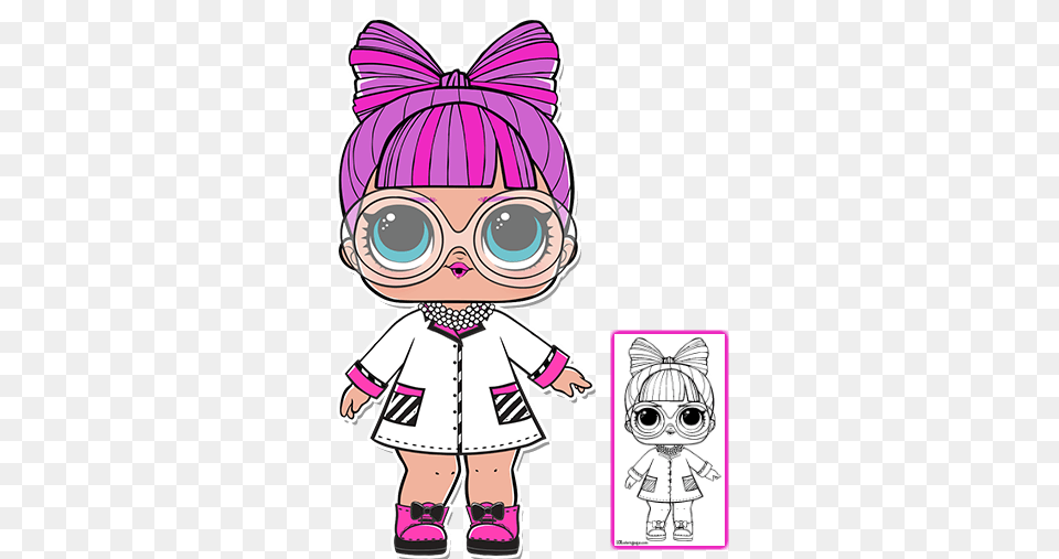 P H D B B Series L O L Surprise Doll Coloring, Book, Comics, Publication, Baby Png