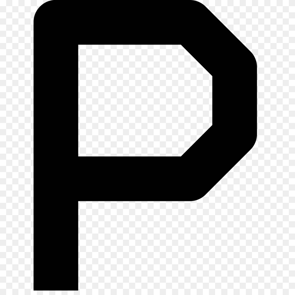 P Icon, Gray Free Png