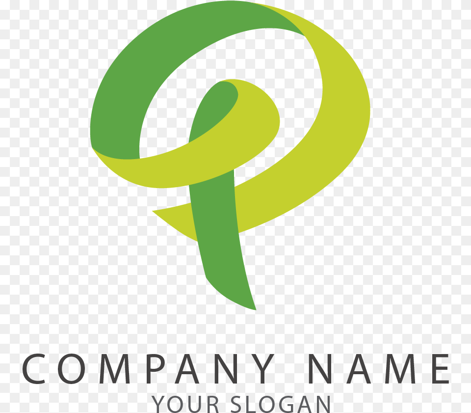 P Ribbon Logo, Green Free Png