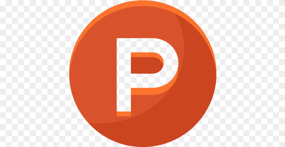 P Social Media Icon Of Beautiful P Orange Flat Icon, Disk, Number, Symbol, Text Png
